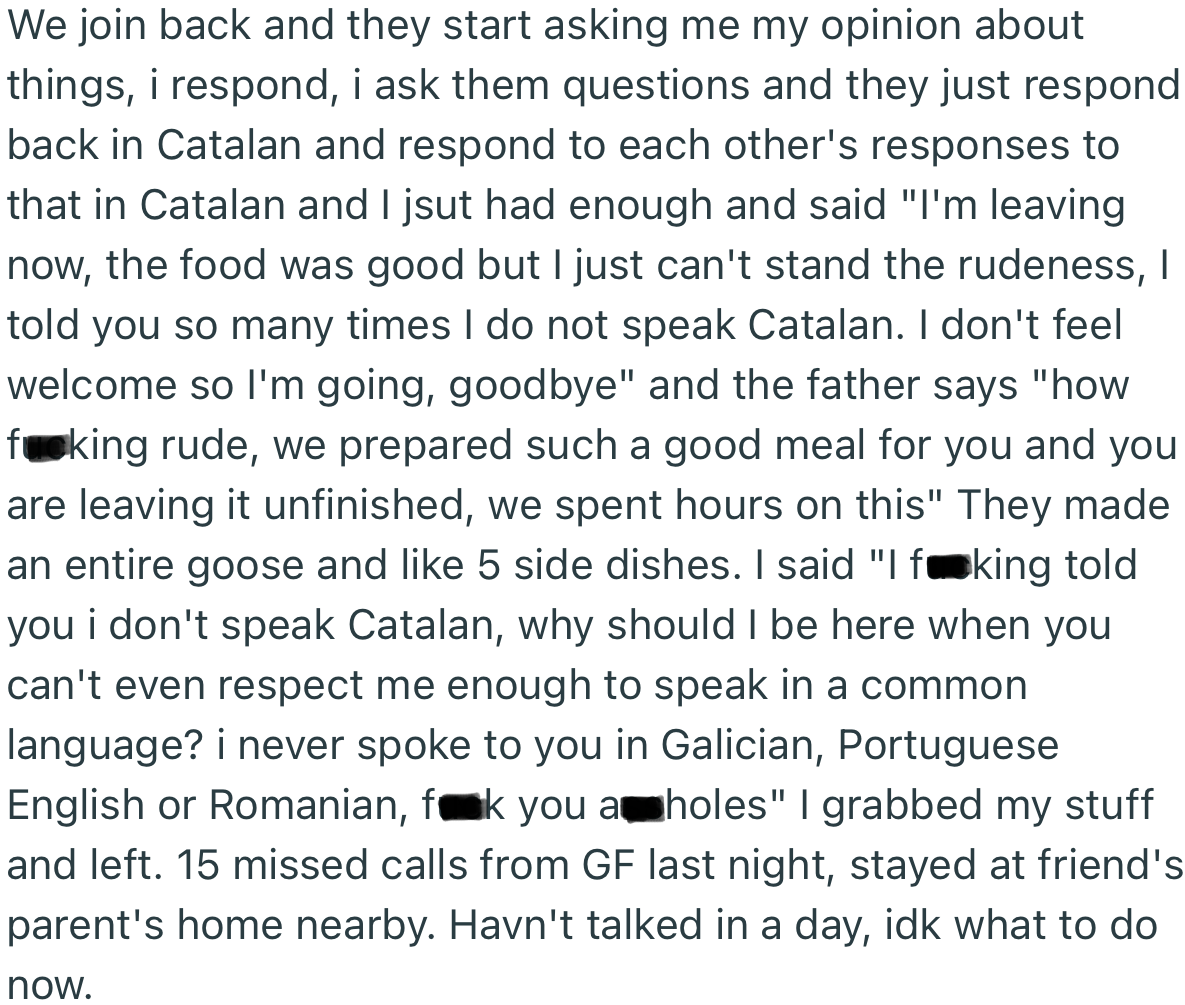 OP Returned, Only for His Girlfriend’s Family to Continue Tormenting Him. This Time, He Gave Them a Piece of His Mind and Stormed Out