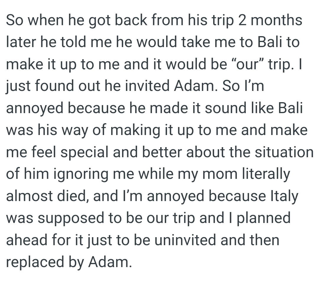 He wanted to make it up to the OP