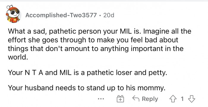 The MIL is definitely TA in this situation because it was uncalled for.