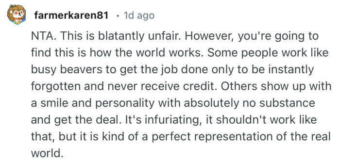 “It's infuriating, it shouldn't work like that, but it is kind of a perfect representation of the real world.”