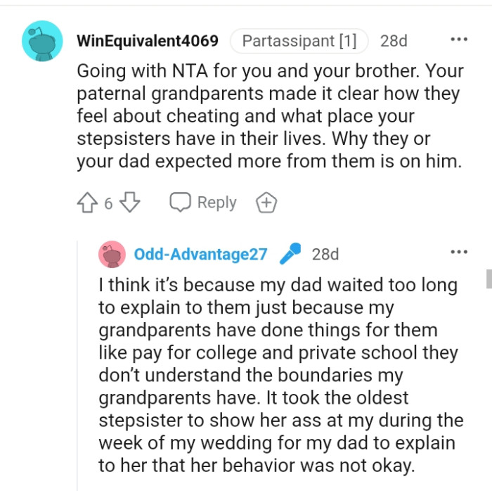 The grandparents made it open on how they feel about cheating