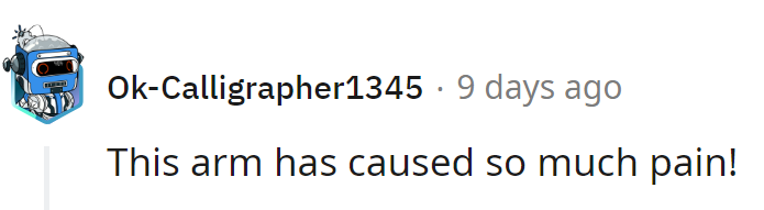 This arm's a pain, but let's not sever ties just yet!