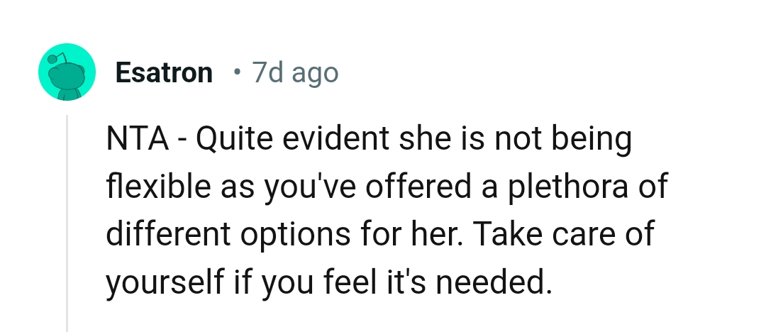 The OP Has Offered a Plethora of Different Options for Her