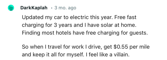 Those who use electric cars profit the most