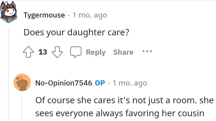 One Redditor wanted to know if OP's daughter cares about this situation