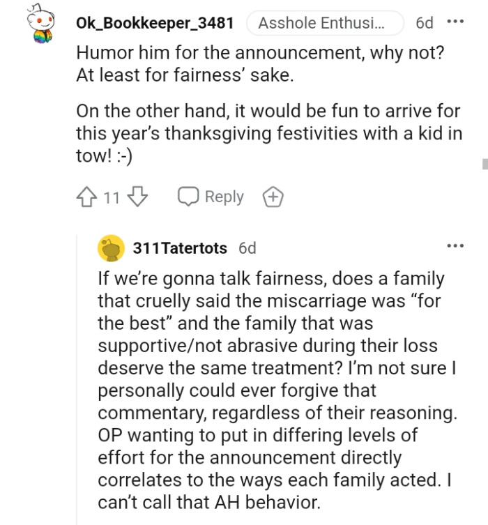 You can humor him for the announcement