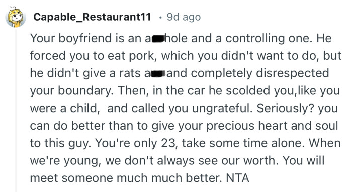 “Seriously? you can do better than to give your precious heart and soul to this guy.”