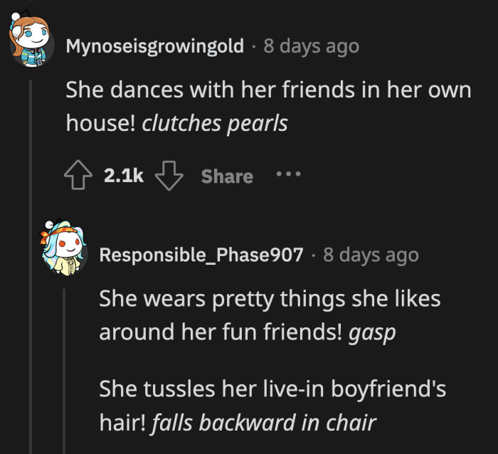 OP must have a fainting chair nearby all the time if she is this reactive around other people having fun