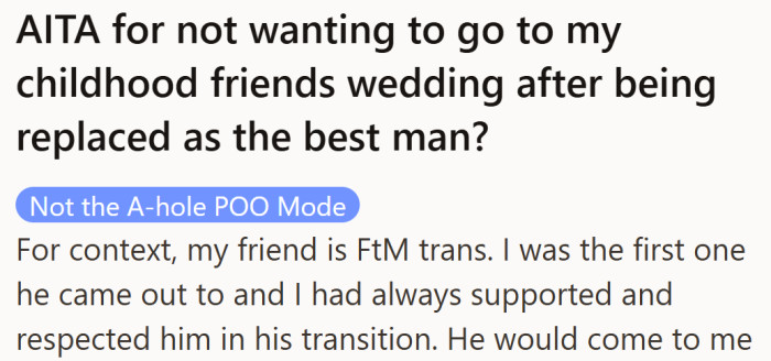 He stood by his friend through one of life’s biggest changes, never expecting that loyalty would come back to hurt.