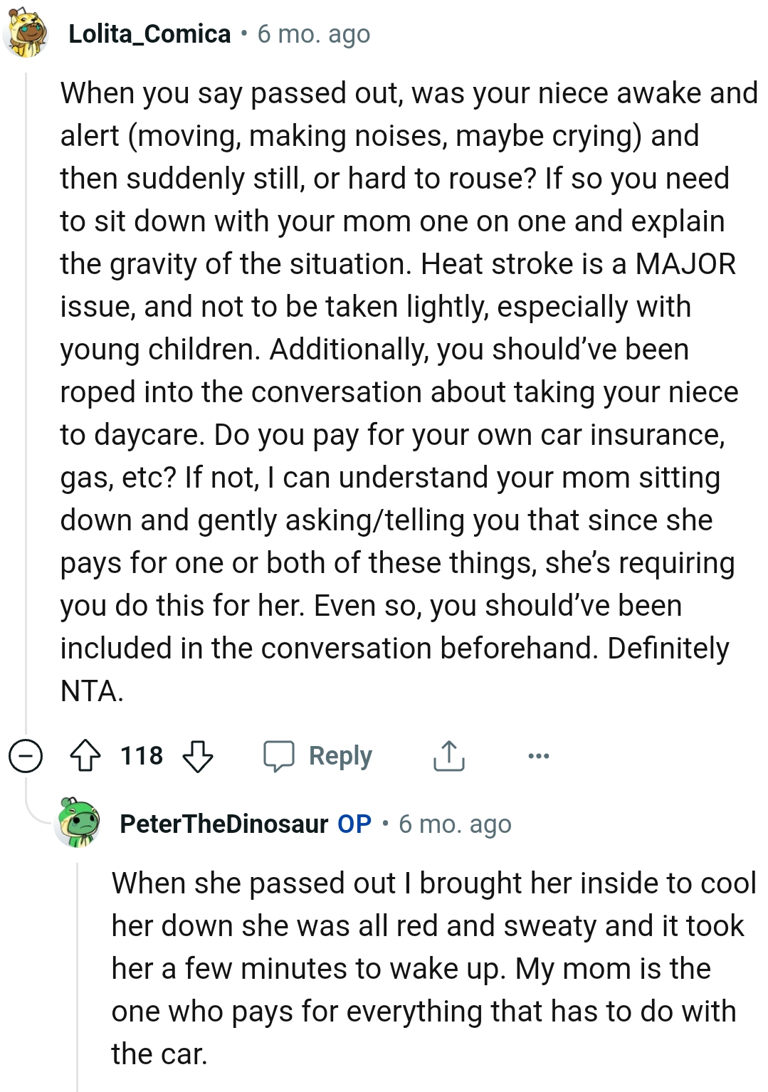 She wants the OP to do this