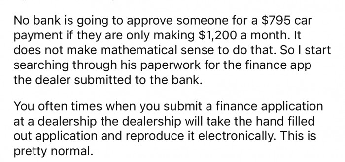 OP finds it odd that the bank approved his friend's loan, considering his monthly revenues.
