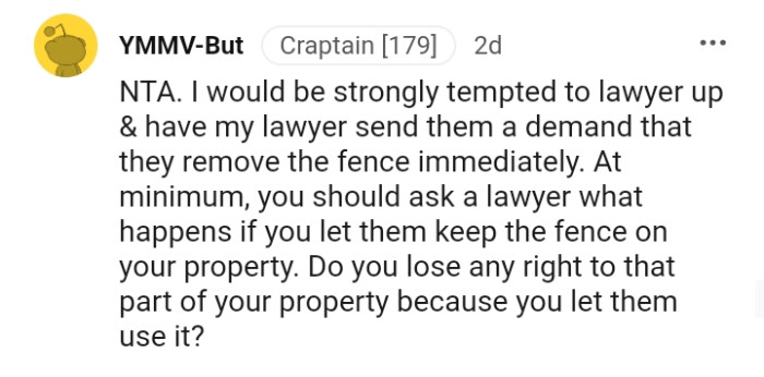 You Should Ask a Lawyer What Happens If You Let Them Keep the Fence