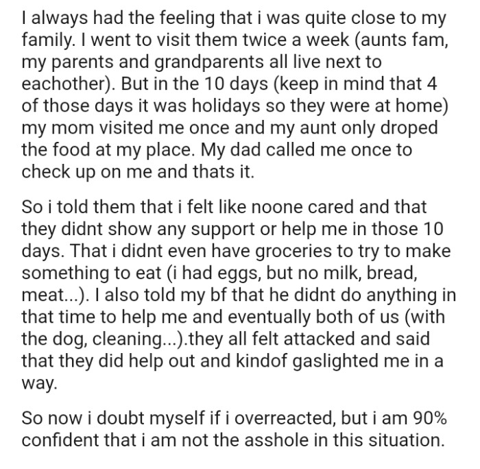 The OP didn't even have groceries to try to make something to eat