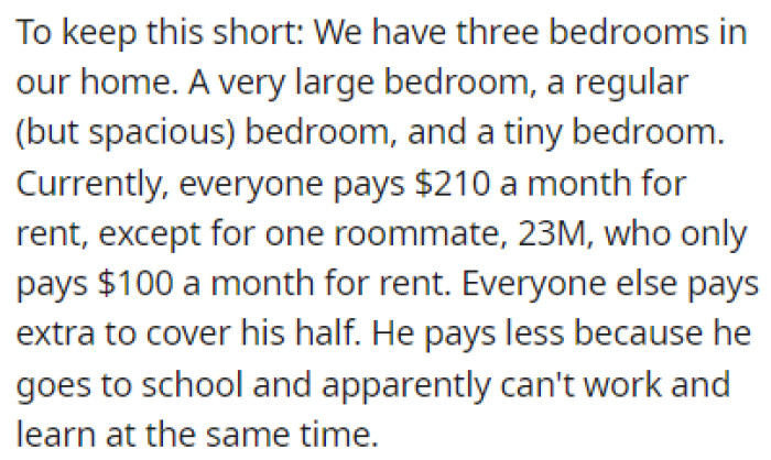 OP Lives in a House with Three Bedrooms