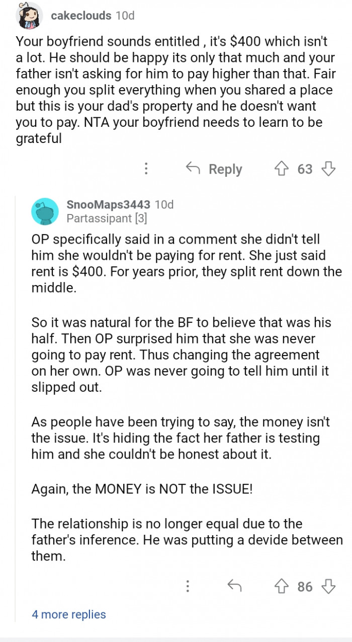 Boyfriend sounds entitled.