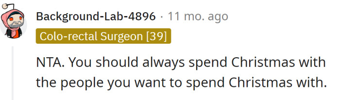 One Redditor supported the OP's decision.