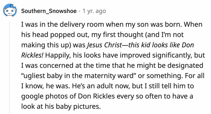 8. Did he get a trophy for the unofficial award? And does he sound like Mr. Potato Head?