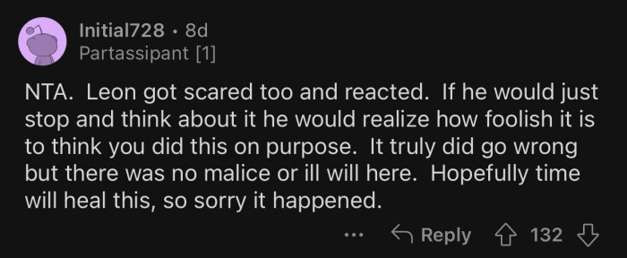 Leon reacted that way because he was scared too.