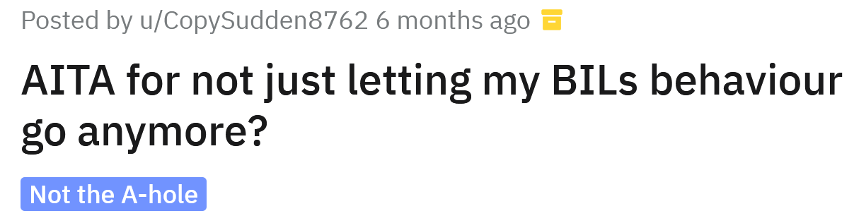 The Redditor asked if she's an a**hole for confronting her BIL about his poor behavior.