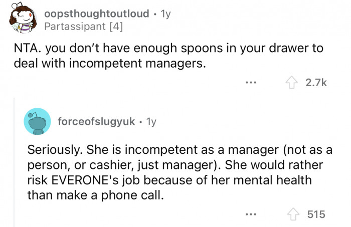 OP could use the same excuse as their employee.