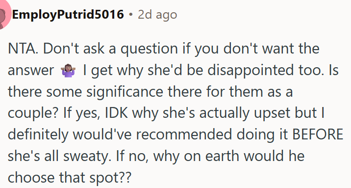 Don't ask a question if you don't want the answer.