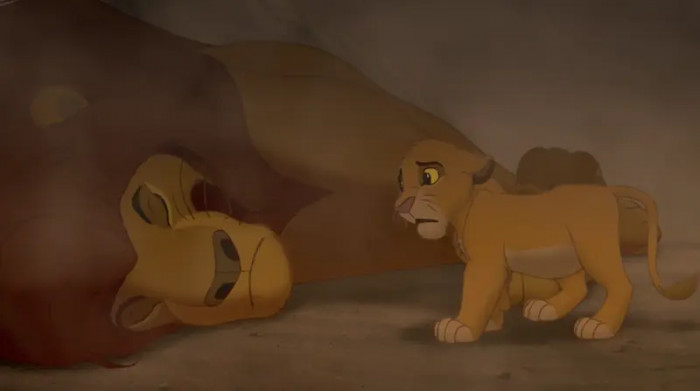 25. The sad scene in the Lion King where Mufasa dies