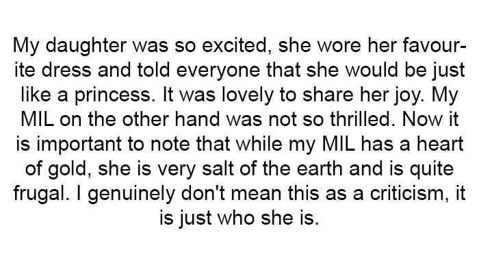 3. She is very salt of the earth and is quite frugal.