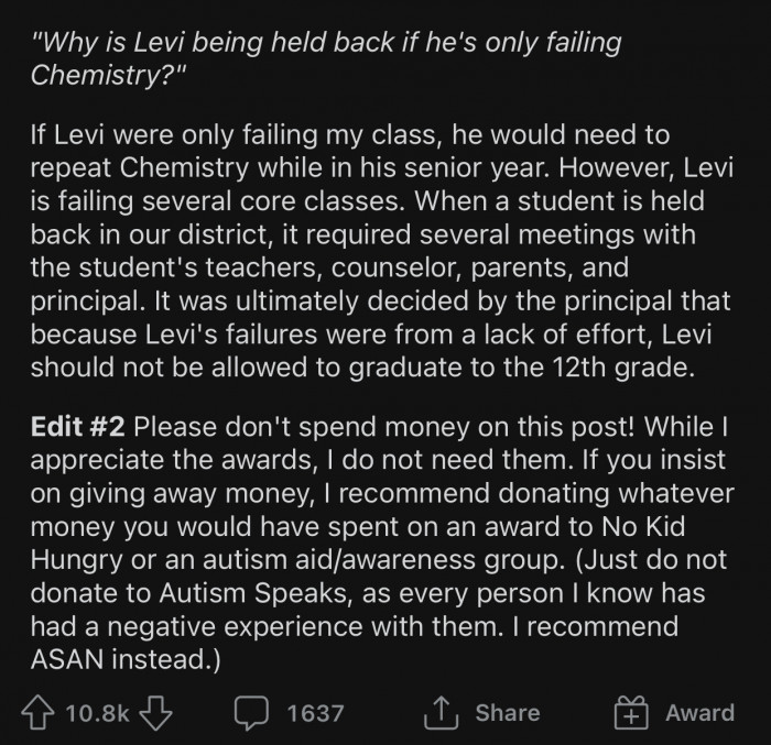 OP then added one last edit at the end: