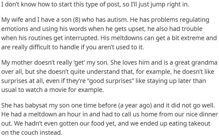 OP opens up about his son's autism and the challenges they face