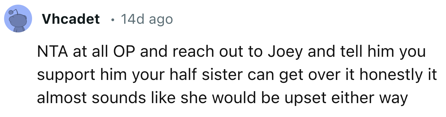 OP Reached Out To Joey To Support Him