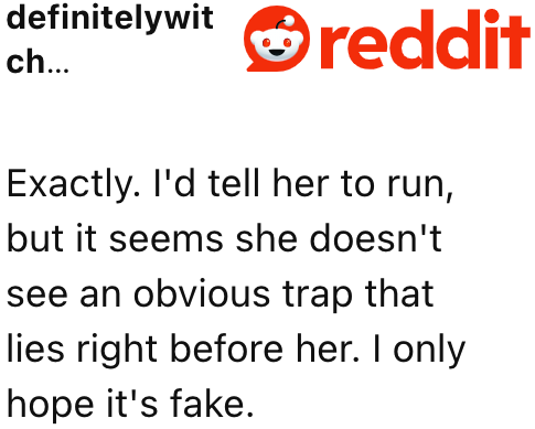 This seems like a situation where she'll end up entirely dependent on her partner.