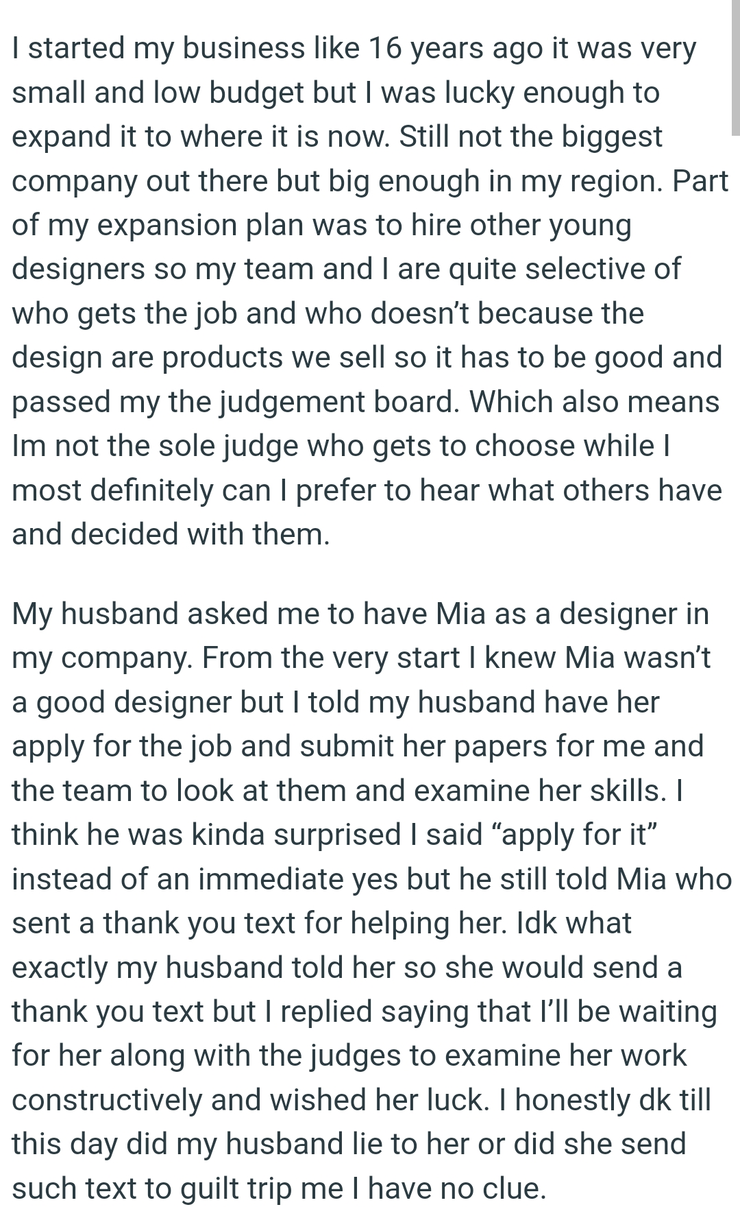 Part of OP's expansion plan was to hire other young designers