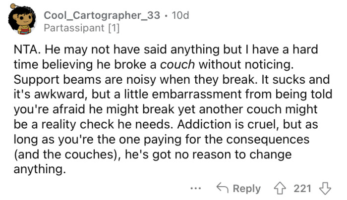 Perhaps a little embarrassment is what he needs.