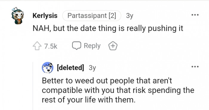 Weeding out the people that are not compatible with you