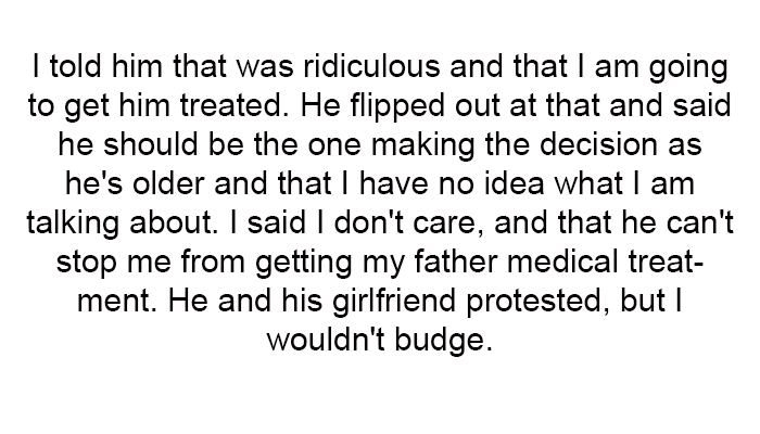 He and his girlfriend protested, but I wouldn't budge.