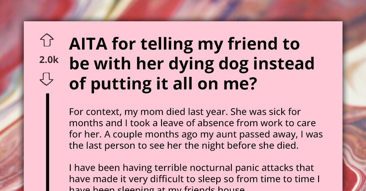 Woman Leaves State to Avoid Watching Her Dog Die, Angry at Friend for Not Taking Her Place at Dog's Side