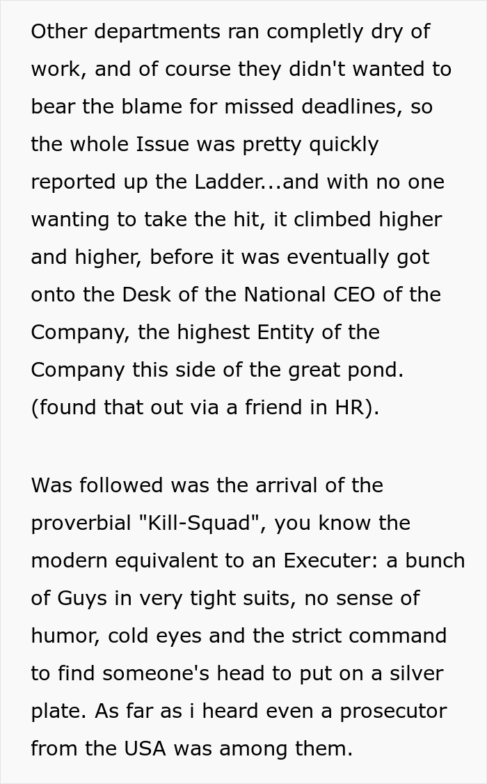 The whole company was in chaos