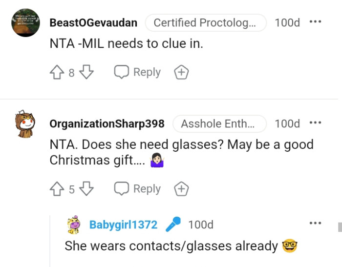 Maybe grandma needs glasses as a good Christmas gift