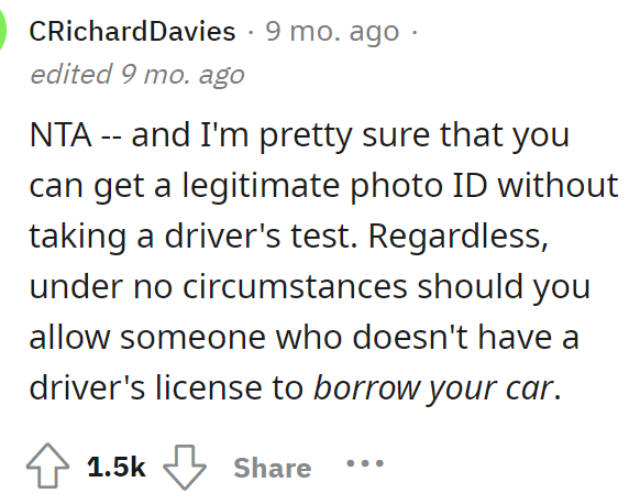 OP is NTA here, but it's definitely a red flag, and they should really work on getting their partner a photo ID.