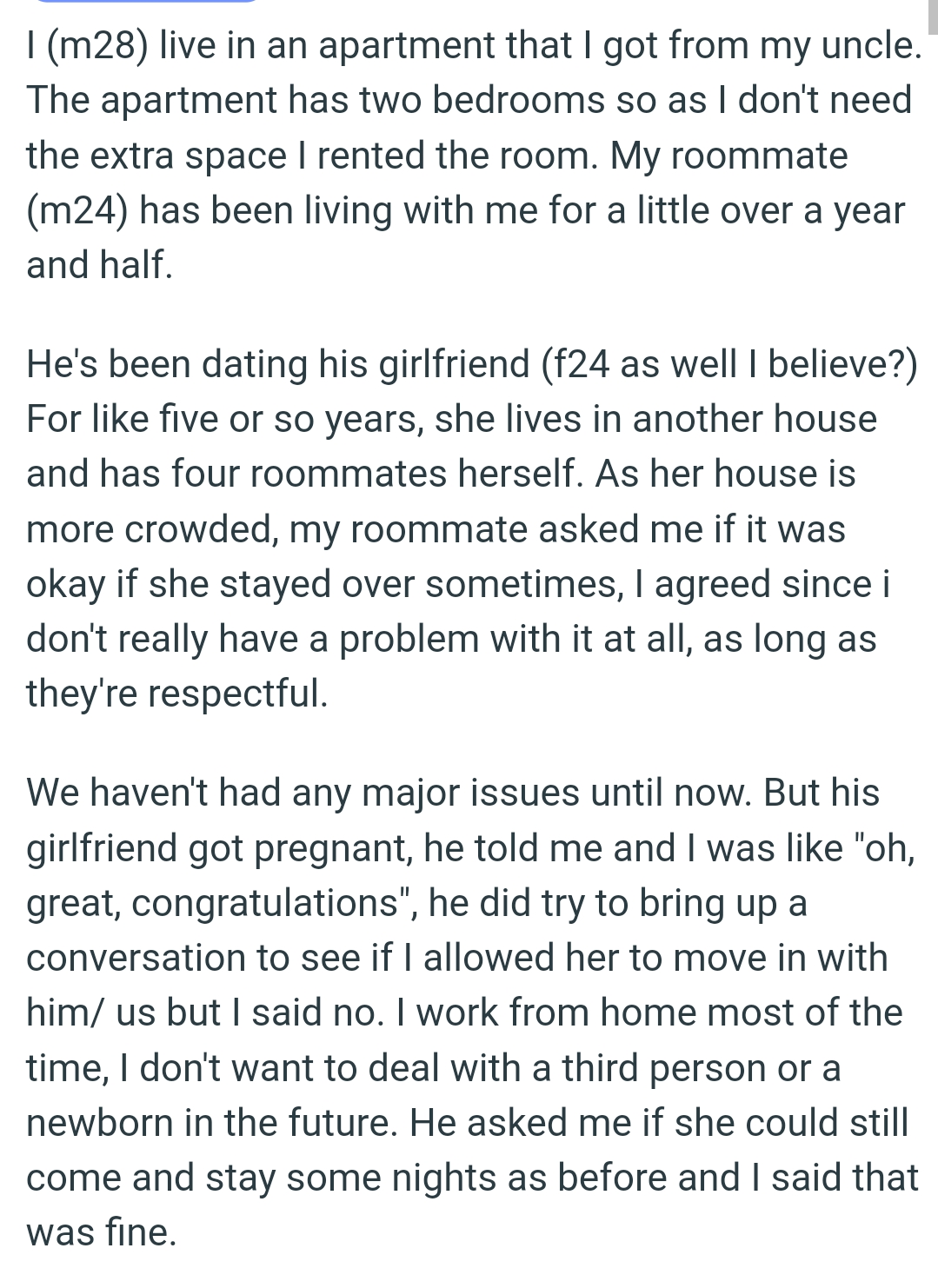 The GF lives in another house and has four roommates herself