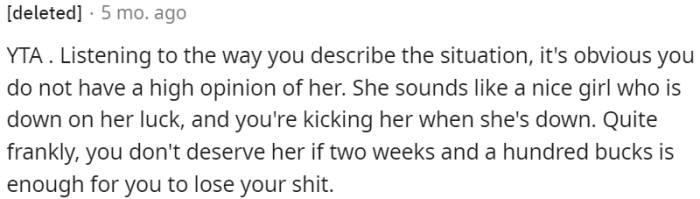 OP has unfair judgment and a lack of empathy in relationships.