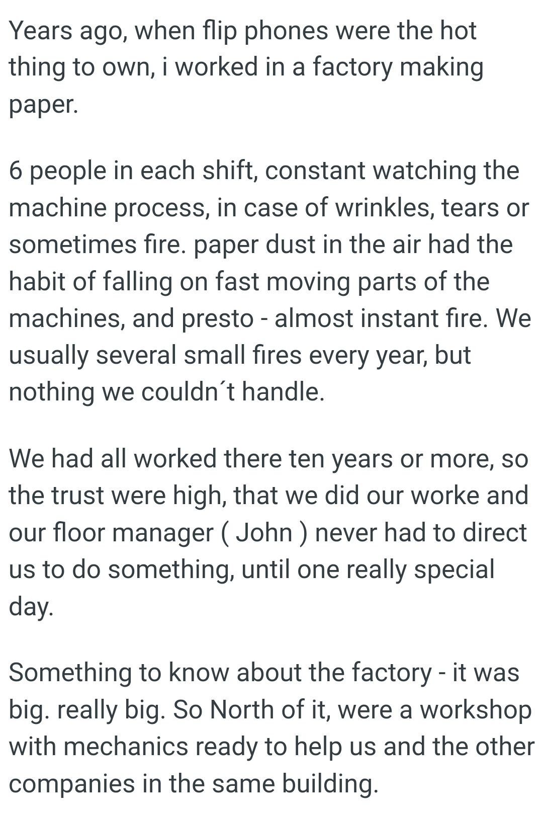 The OP kicks off his story