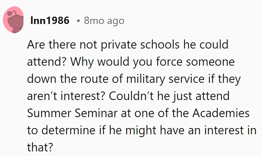 Explore other schools or try Summer Seminar before enlisting him. Let's not rush into battle!