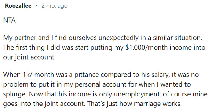 One Redditor shared their experience, and that's how marriage works...