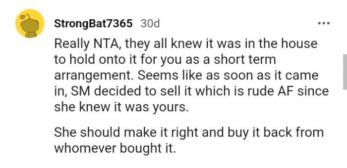 She should try to make it right