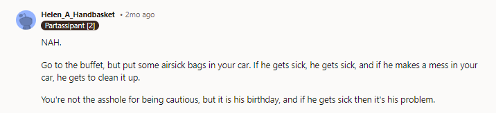 You're not the asshole...