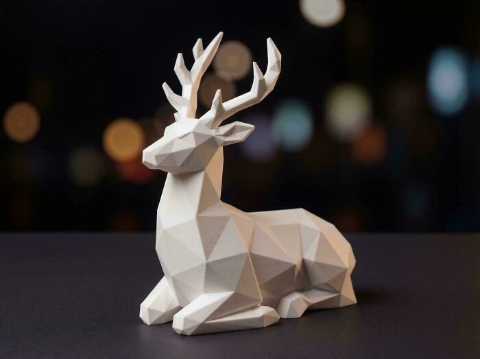 "I Designed This Low Poly Deer For Our Winter Wonderland!"