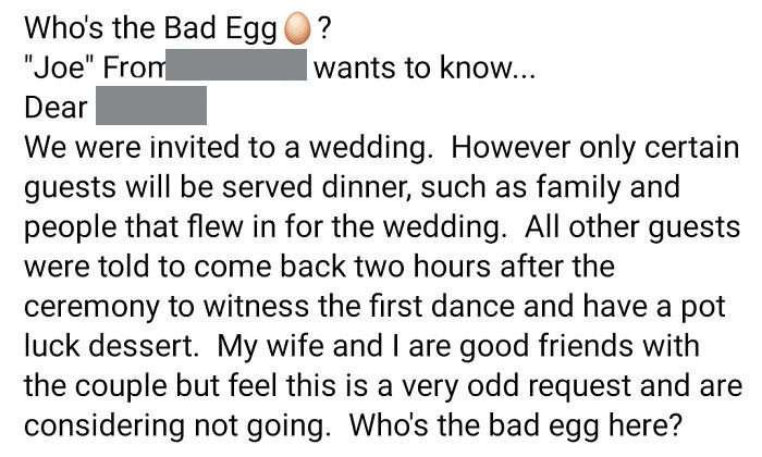 2. A small wedding for just family is an option.