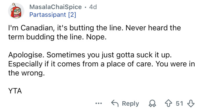 You were in the wrong here.