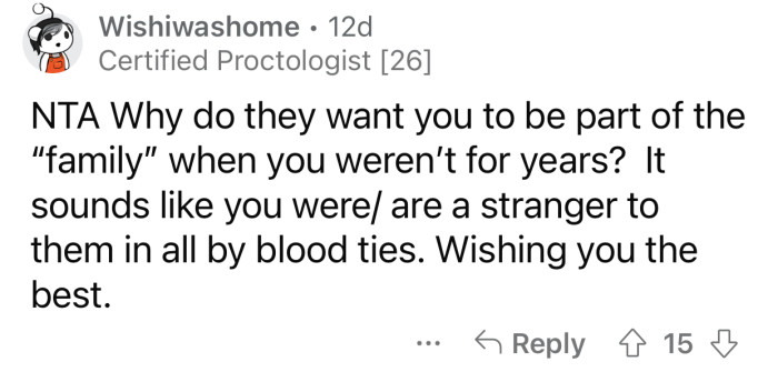 They only acknowledged OP's existence when they needed help.